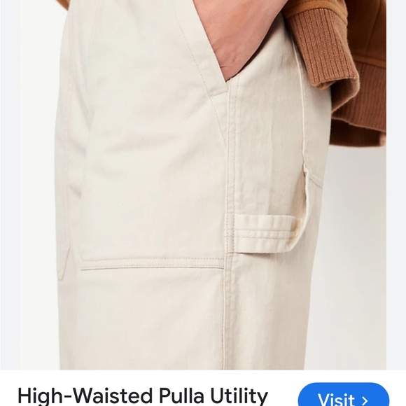 Old Navy High Waisted Utility Pant in Natural White NWT - Picture 3 of 11